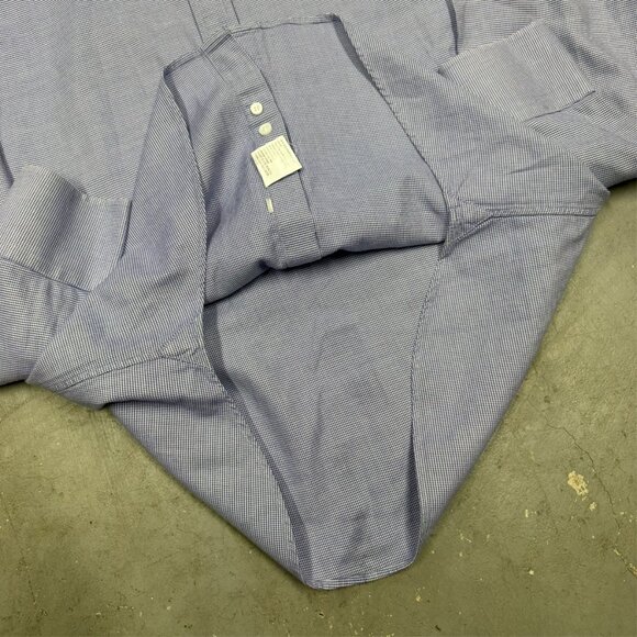 Spier & Mackay Handmade Dress Shirt Slim Fit Houndstooth Blue Cotton 38 15 Small - Picture 7 of 9